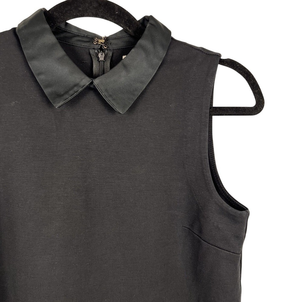 Madewell Black Sleeveless Ponte Top with Satin Collar Size XS‎ 09245 - Picture 2 of 8